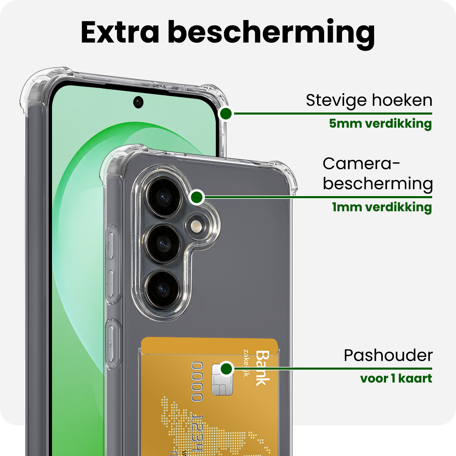 BASEY. BASEY. Samsung Galaxy S26 FE Hoesje Pashouder Met Screenprotector