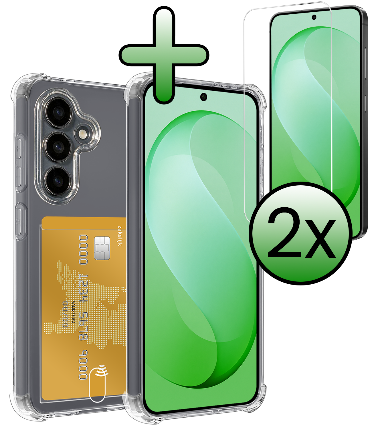BASEY. BASEY. Samsung Galaxy S26 FE Hoesje Pashouder Met 2x Screenprotector