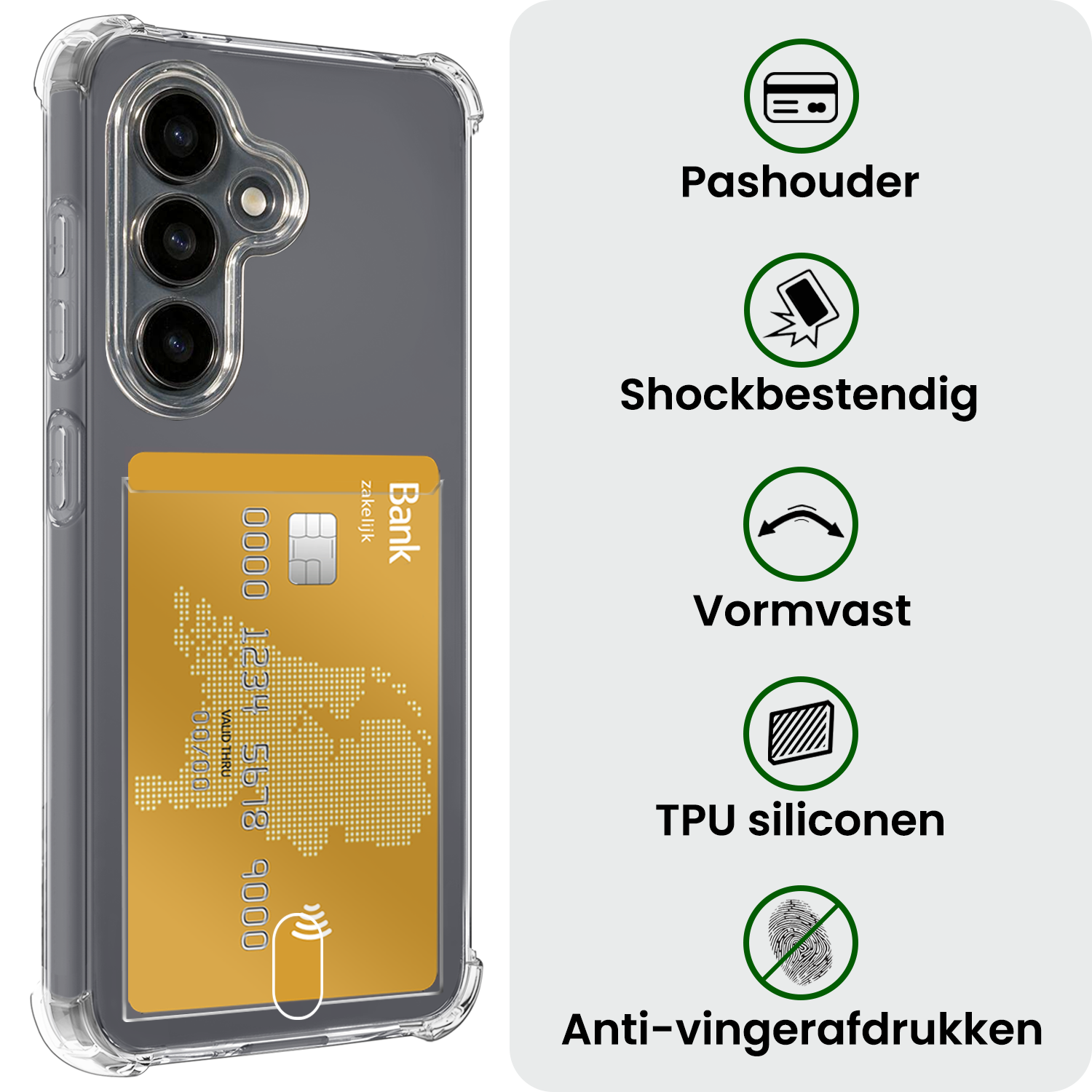BASEY. BASEY. Samsung Galaxy S26 FE Hoesje Pashouder Met 2x Screenprotector