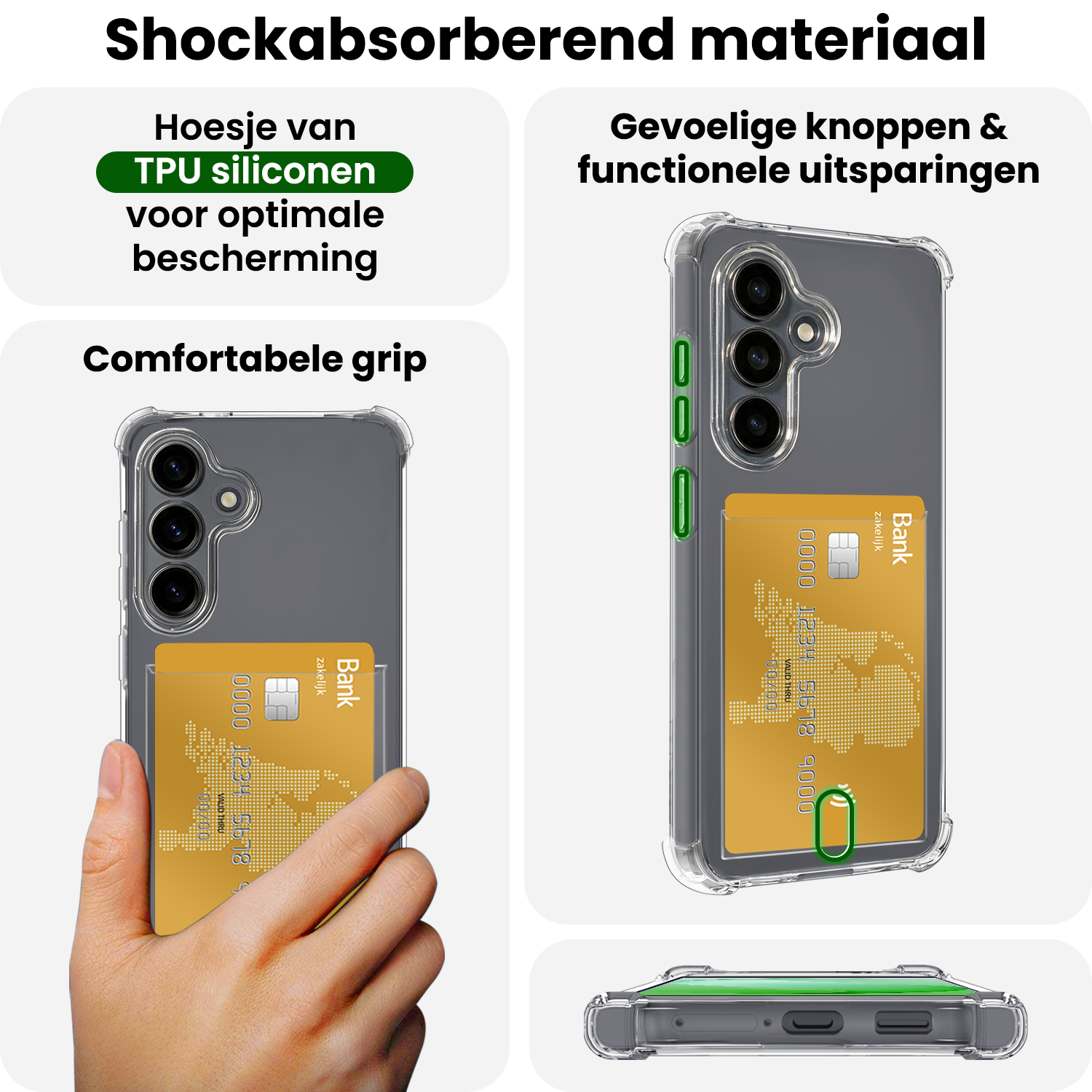 BASEY. BASEY. Samsung Galaxy S26 FE Hoesje Pashouder Met 2x Screenprotector