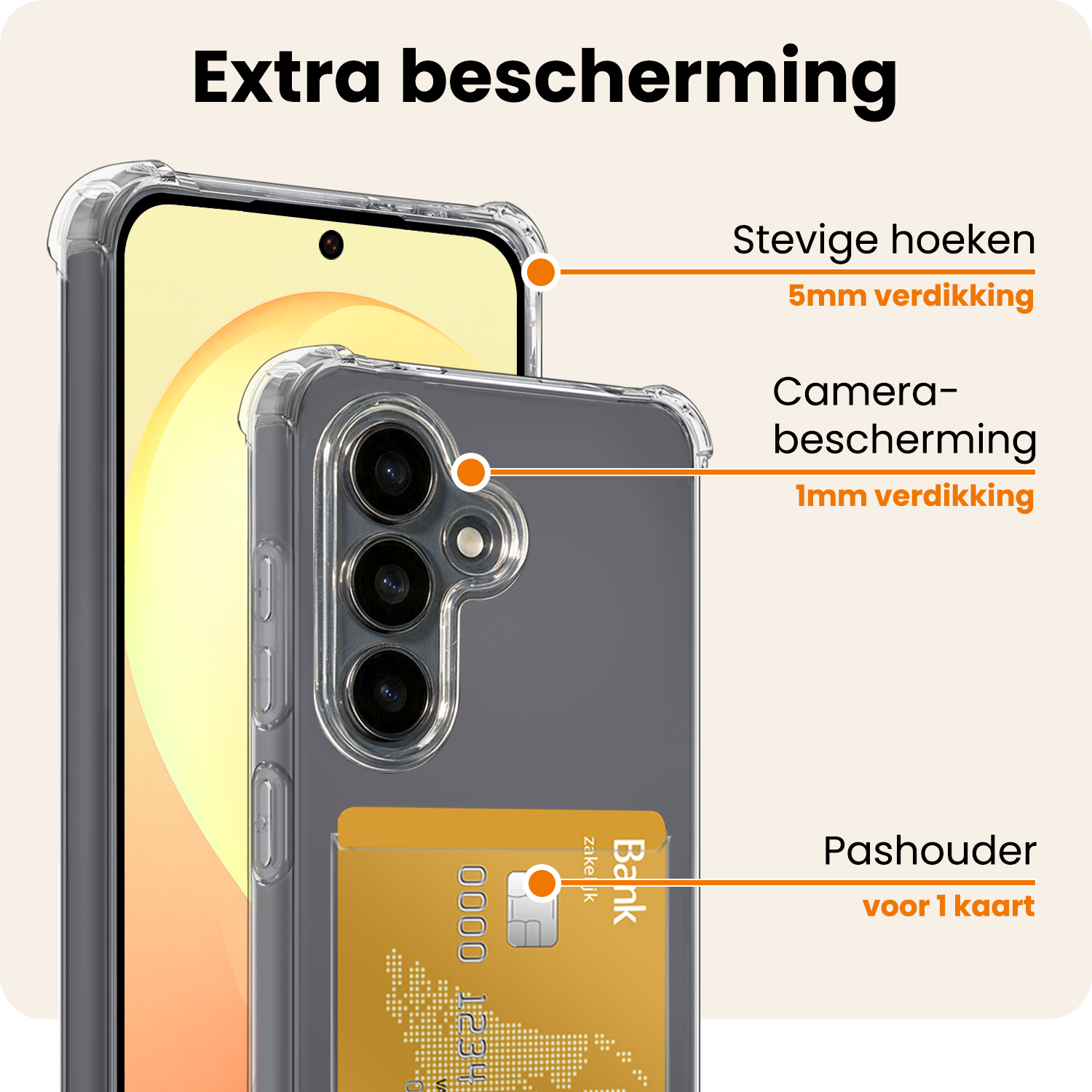 Nomfy Nomfy Samsung Galaxy S26 FE Hoesje Pashouder Met Screenprotector