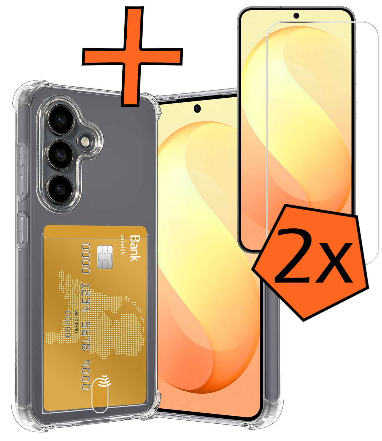 Nomfy Nomfy Samsung Galaxy S26 FE Hoesje Pashouder Met 2x Screenprotector