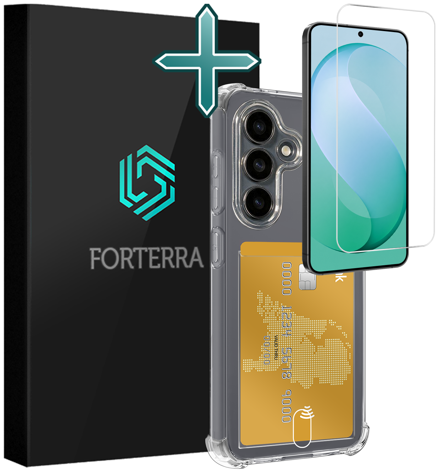 Forterra Forterra Samsung Galaxy S26 FE Hoesje Pashouder Met Screenprotector