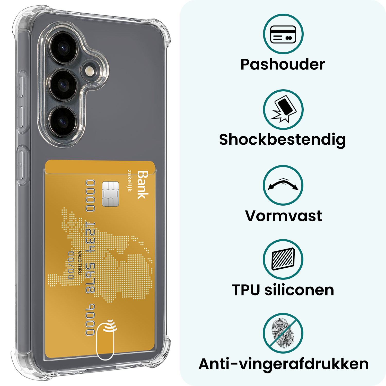 Forterra Forterra Samsung Galaxy S26 FE Hoesje Pashouder Met 2x Screenprotector