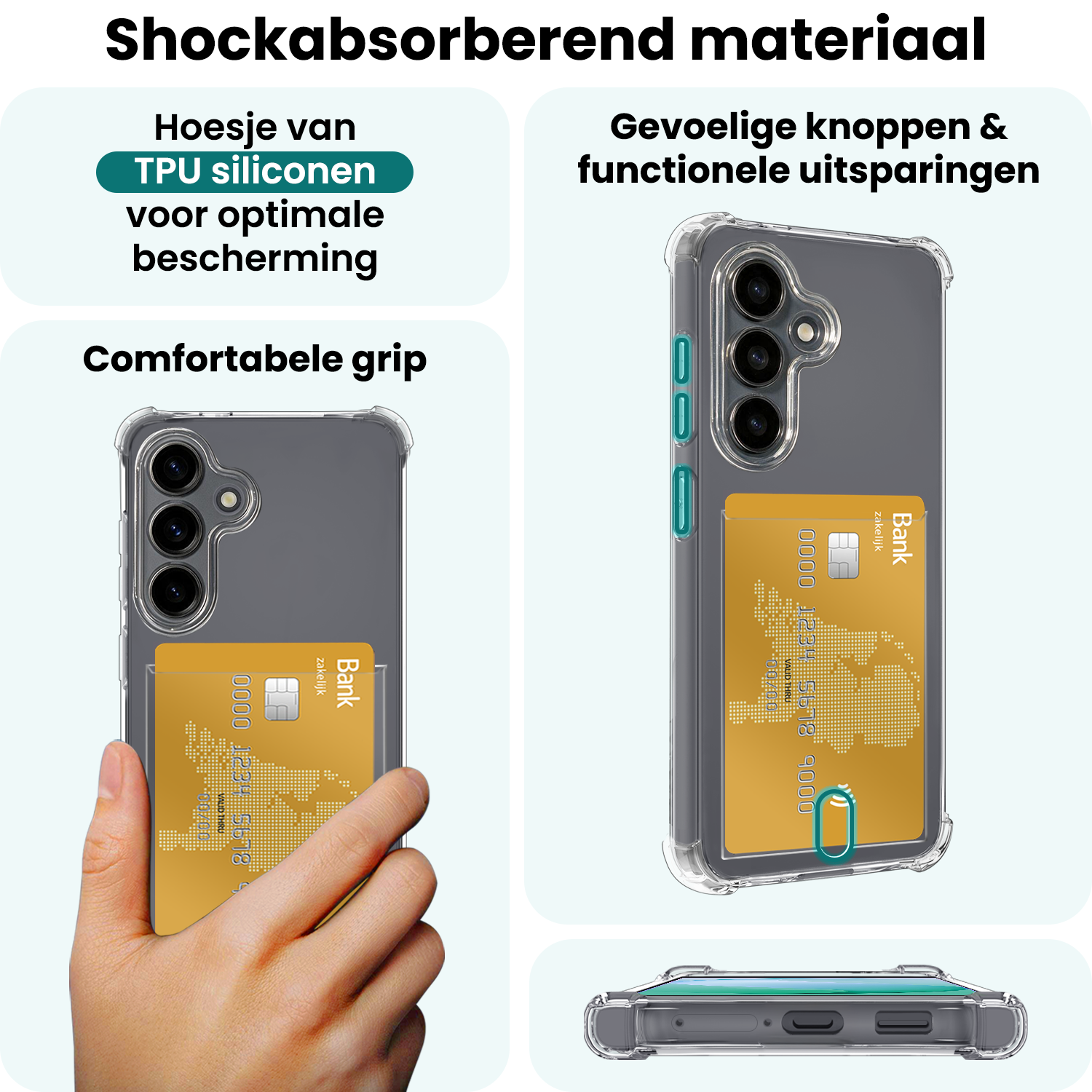 Forterra Forterra Samsung Galaxy S26 FE Hoesje Pashouder Met 2x Screenprotector