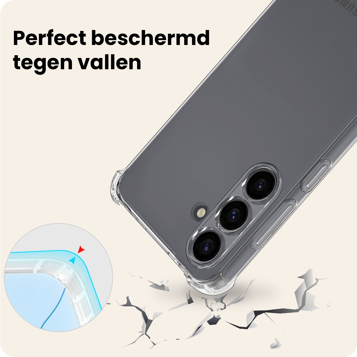 Nomfy Nomfy Samsung Galaxy S26 FE Hoesje Shockproof Met 2x Screenprotector