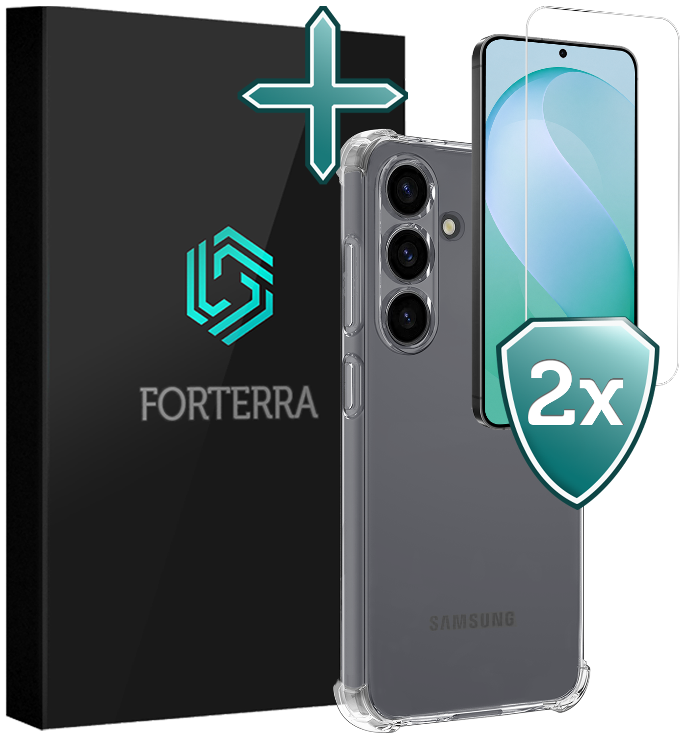 Forterra Forterra Samsung Galaxy S26 FE Hoesje Shockproof Met 2x Screenprotector