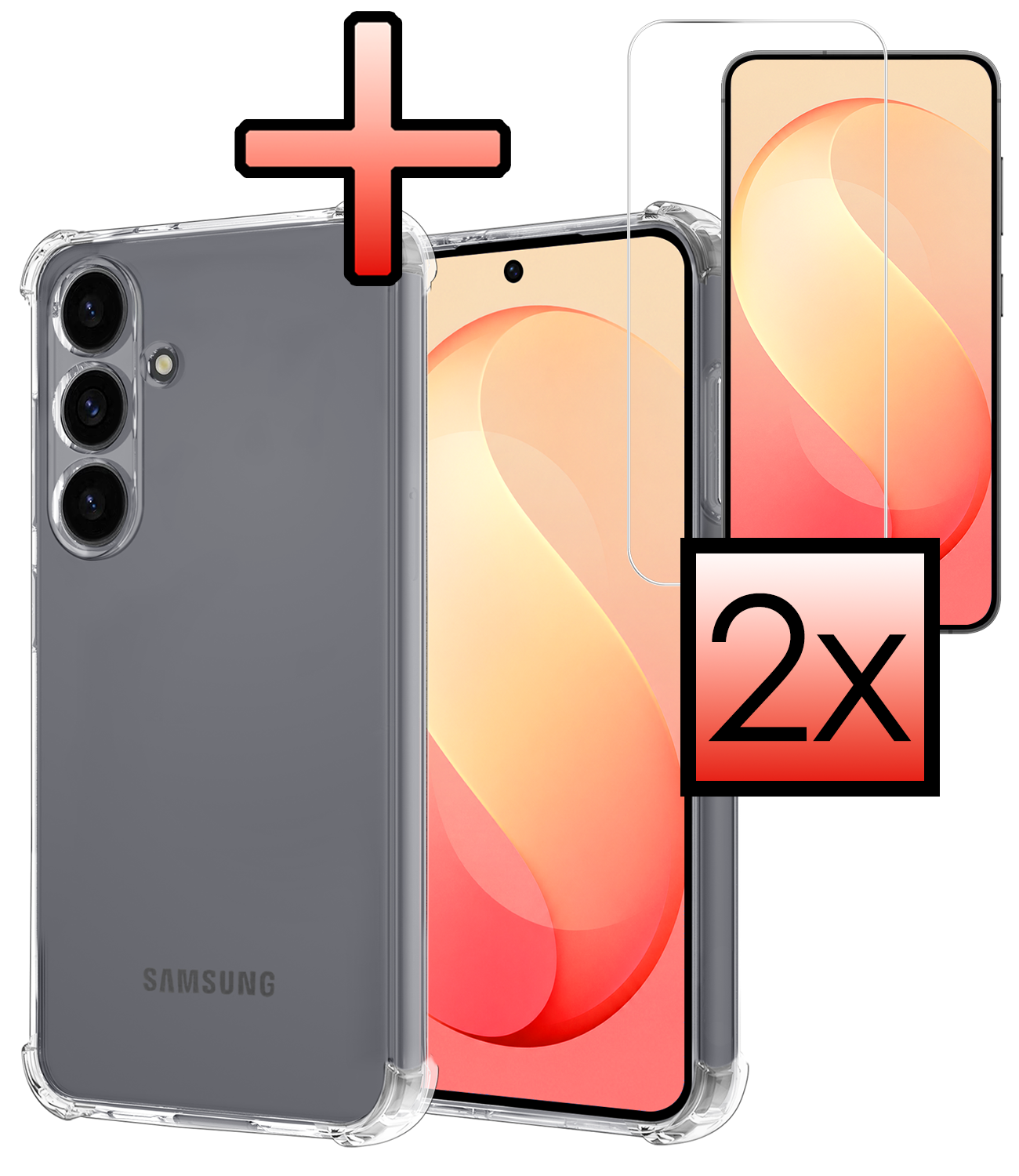 NoXx NoXx Samsung Galaxy S26 FE Hoesje Shockproof Met 2x Screenprotector