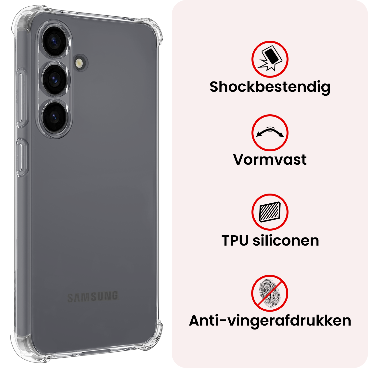 NoXx NoXx Samsung Galaxy S26 FE Hoesje Shockproof Met 2x Screenprotector