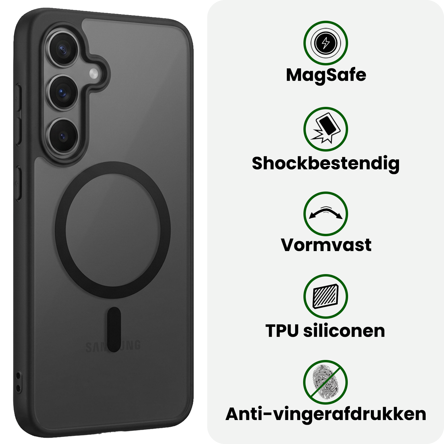 BASEY. BASEY. Samsung Galaxy S26 FE Magsafe Hoesje Zwart Met Screenprotector
