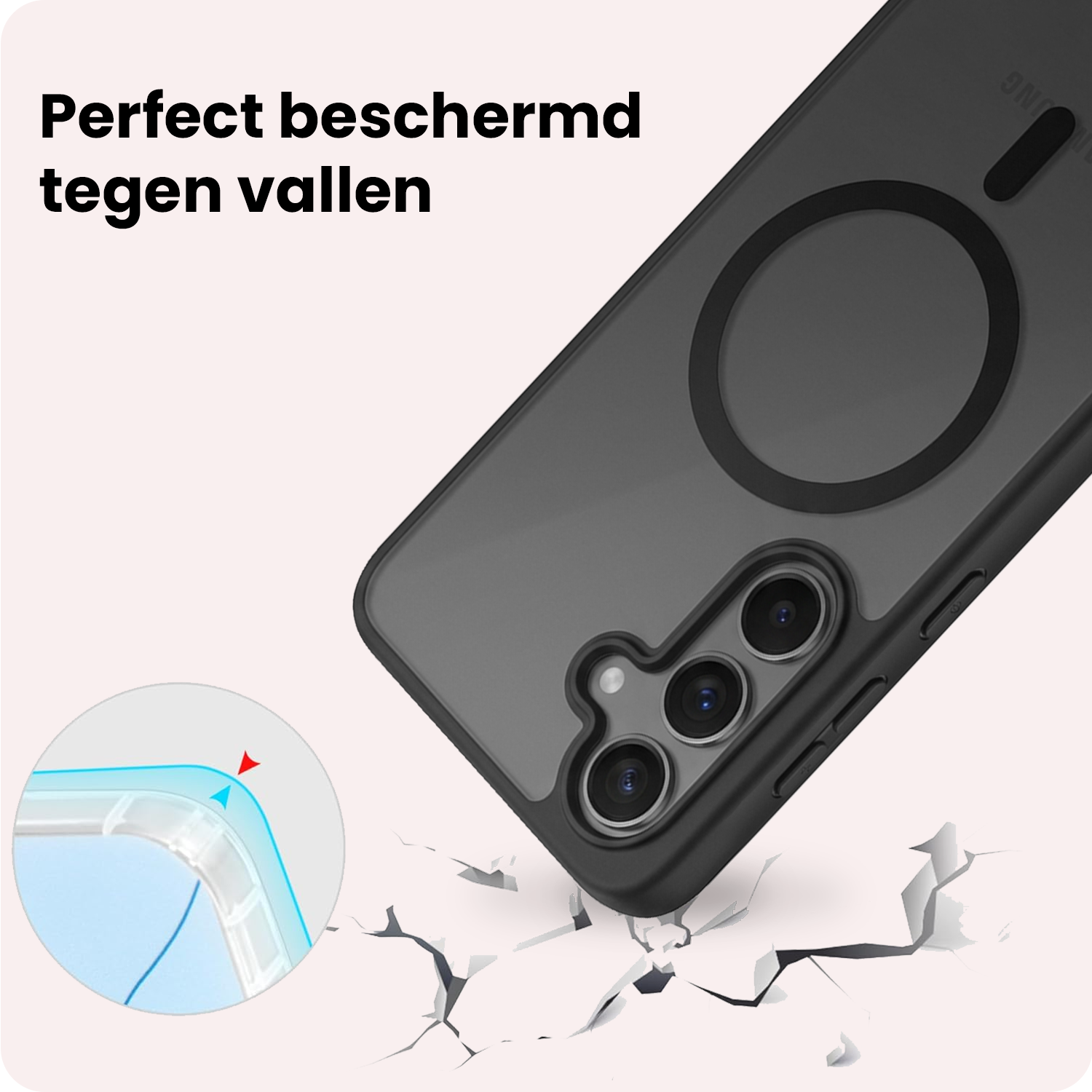 NoXx NoXx Samsung Galaxy S26 FE Magsafe Hoesje Zwart Met Screenprotector