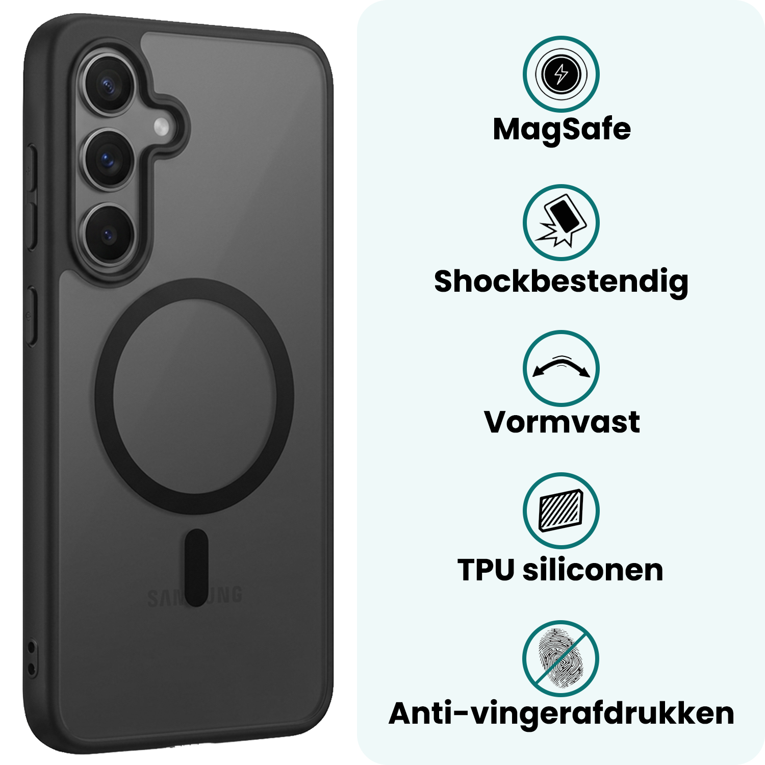 Forterra Forterra Samsung Galaxy S26 FE Magsafe Hoesje Zwart Met Screenprotector