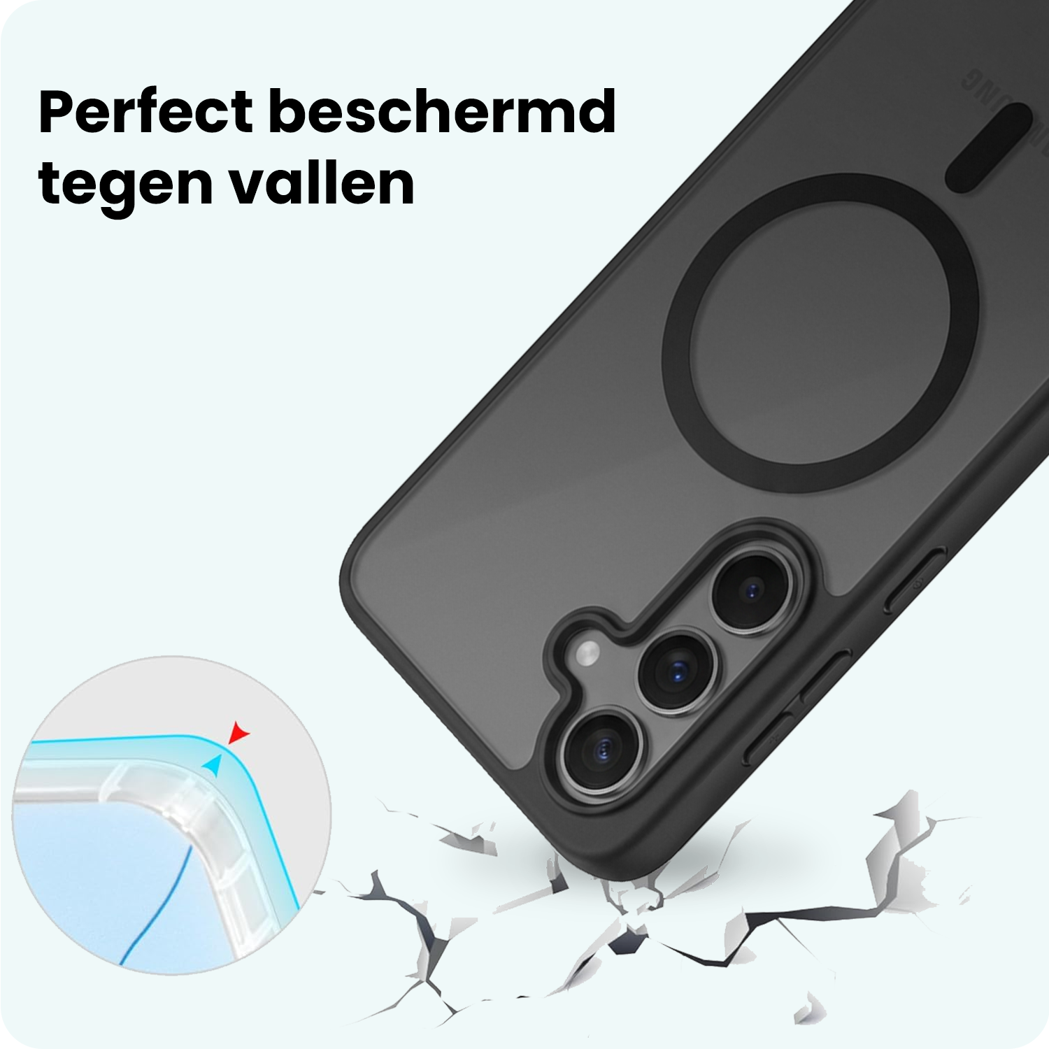 Forterra Forterra Samsung Galaxy S26 FE Magsafe Hoesje Zwart Met Screenprotector