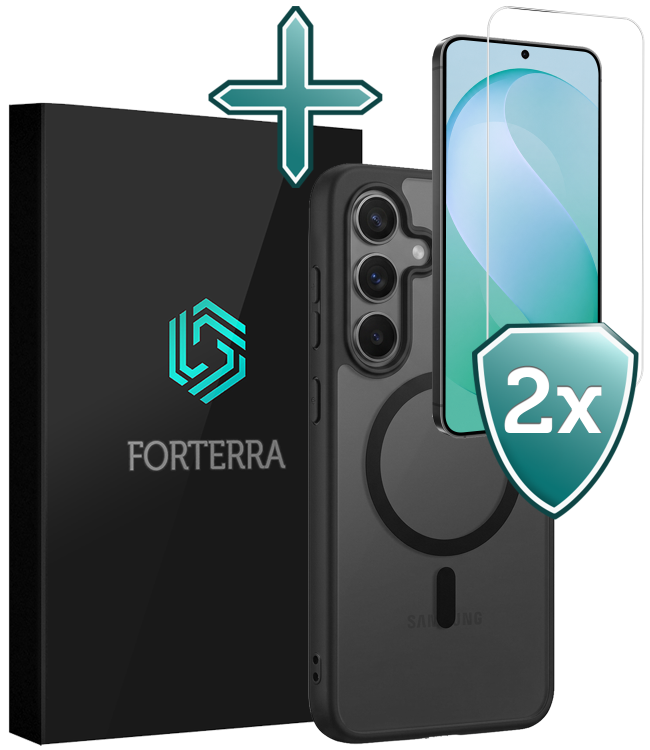 Forterra Forterra Samsung Galaxy S26 FE Magsafe Hoesje Zwart Met 2x Screenprotector