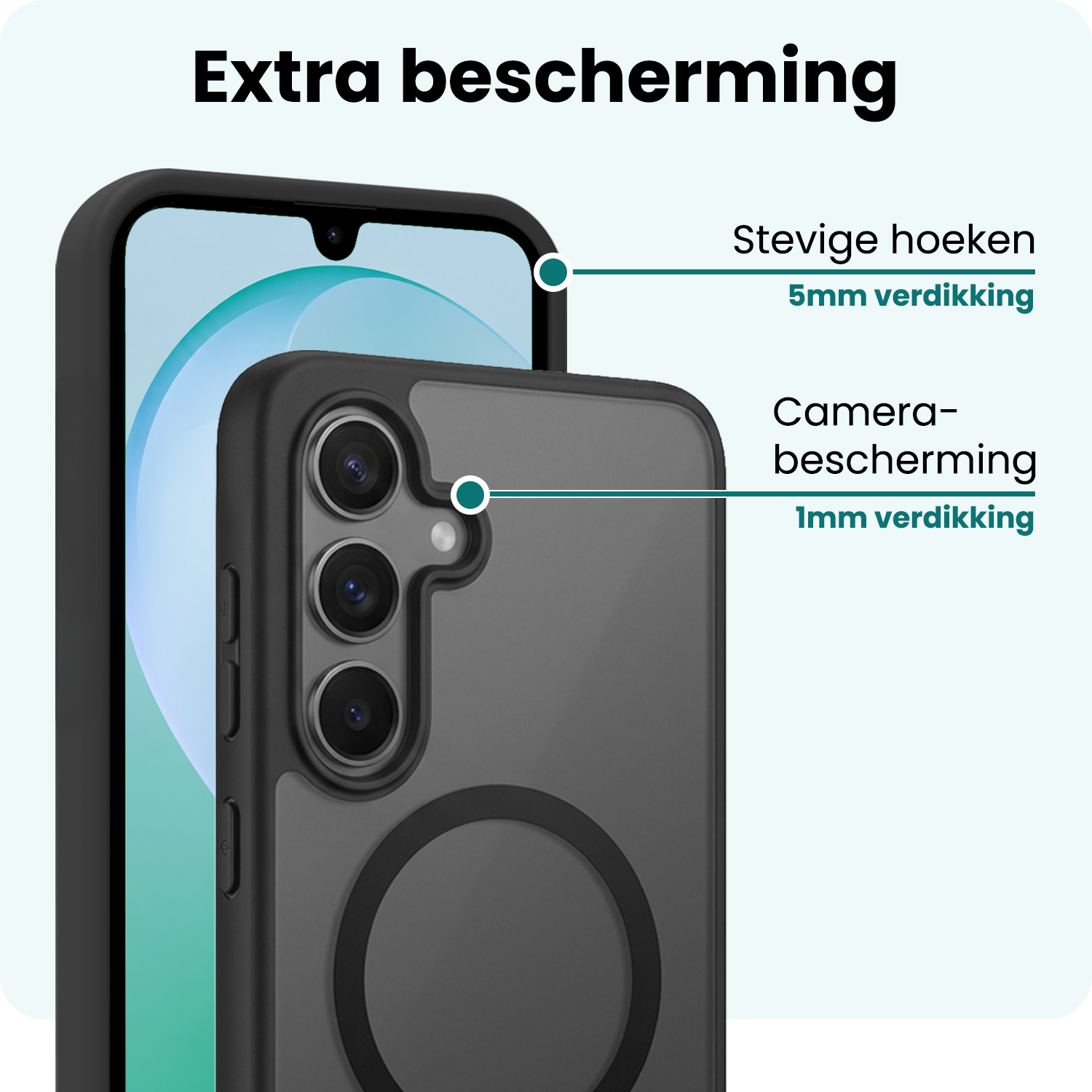 Forterra Forterra Samsung Galaxy S26 FE Magsafe Hoesje Zwart Met 2x Screenprotector