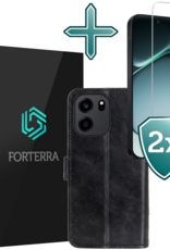Forterra Forterra OnePlus Nord CE6 Hoesje Bookcase Met 2x Screenprotector - Zwart