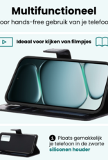 Forterra Forterra OnePlus Nord CE6 Hoesje Bookcase Met 2x Screenprotector - Zwart
