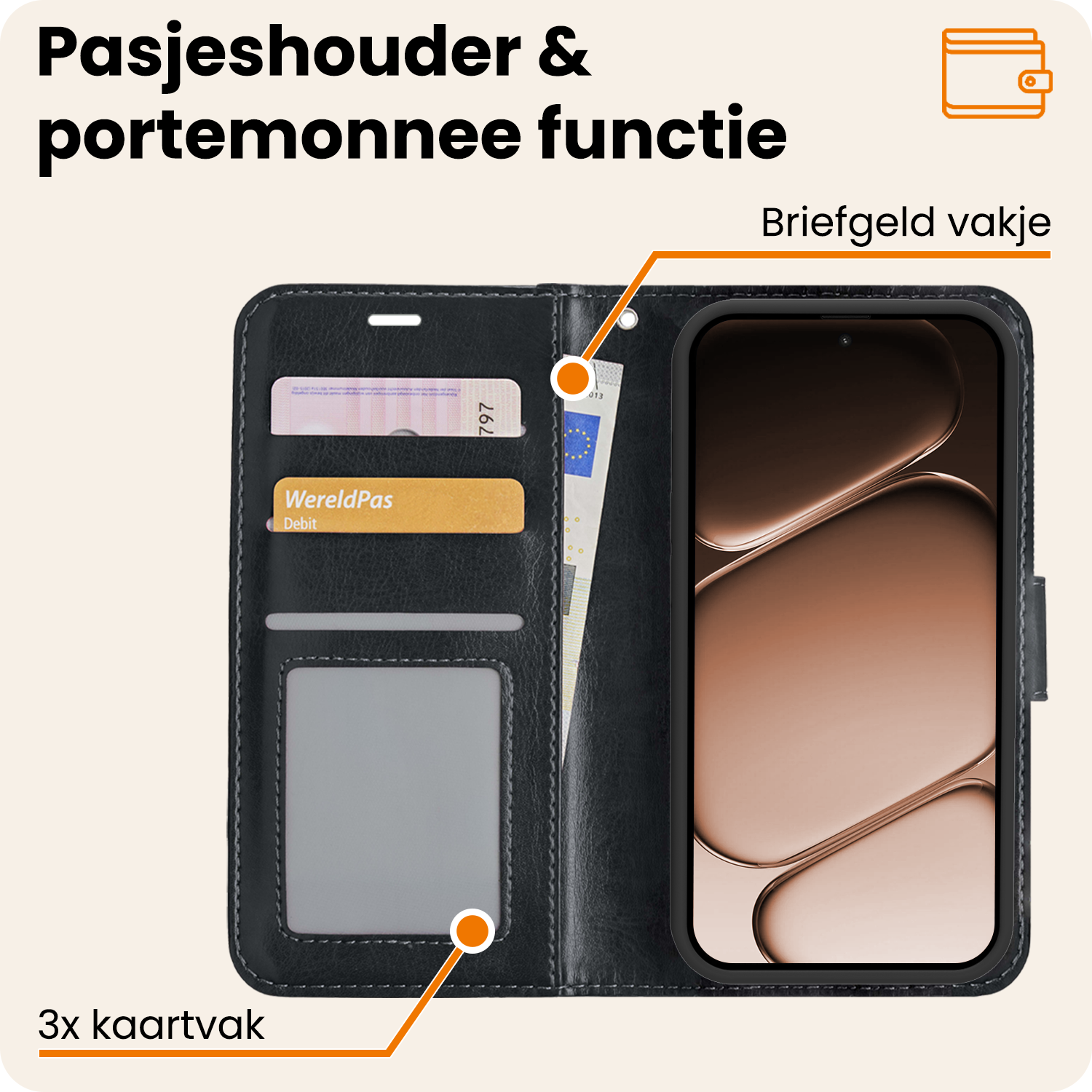 Nomfy Nomfy OnePlus Nord CE6 Hoesje Bookcase - Zwart
