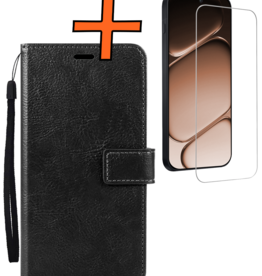Nomfy Nomfy OnePlus Nord CE6 Hoesje Bookcase Met Screenprotector - Zwart