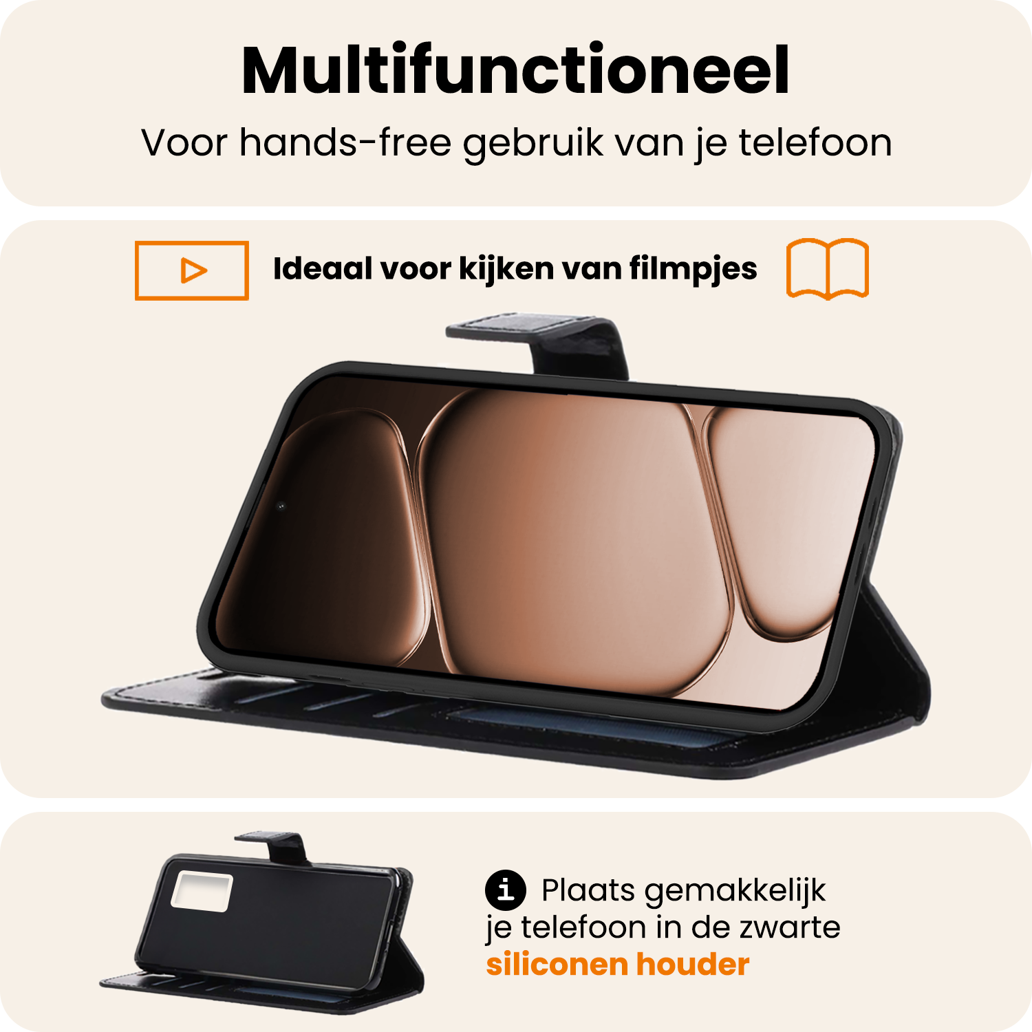 Nomfy Nomfy OnePlus Nord CE6 Hoesje Bookcase Met Screenprotector - Zwart
