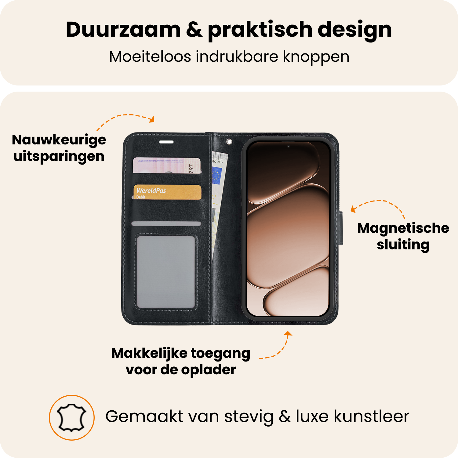 Nomfy Nomfy OnePlus Nord CE6 Hoesje Bookcase Met Screenprotector - Zwart