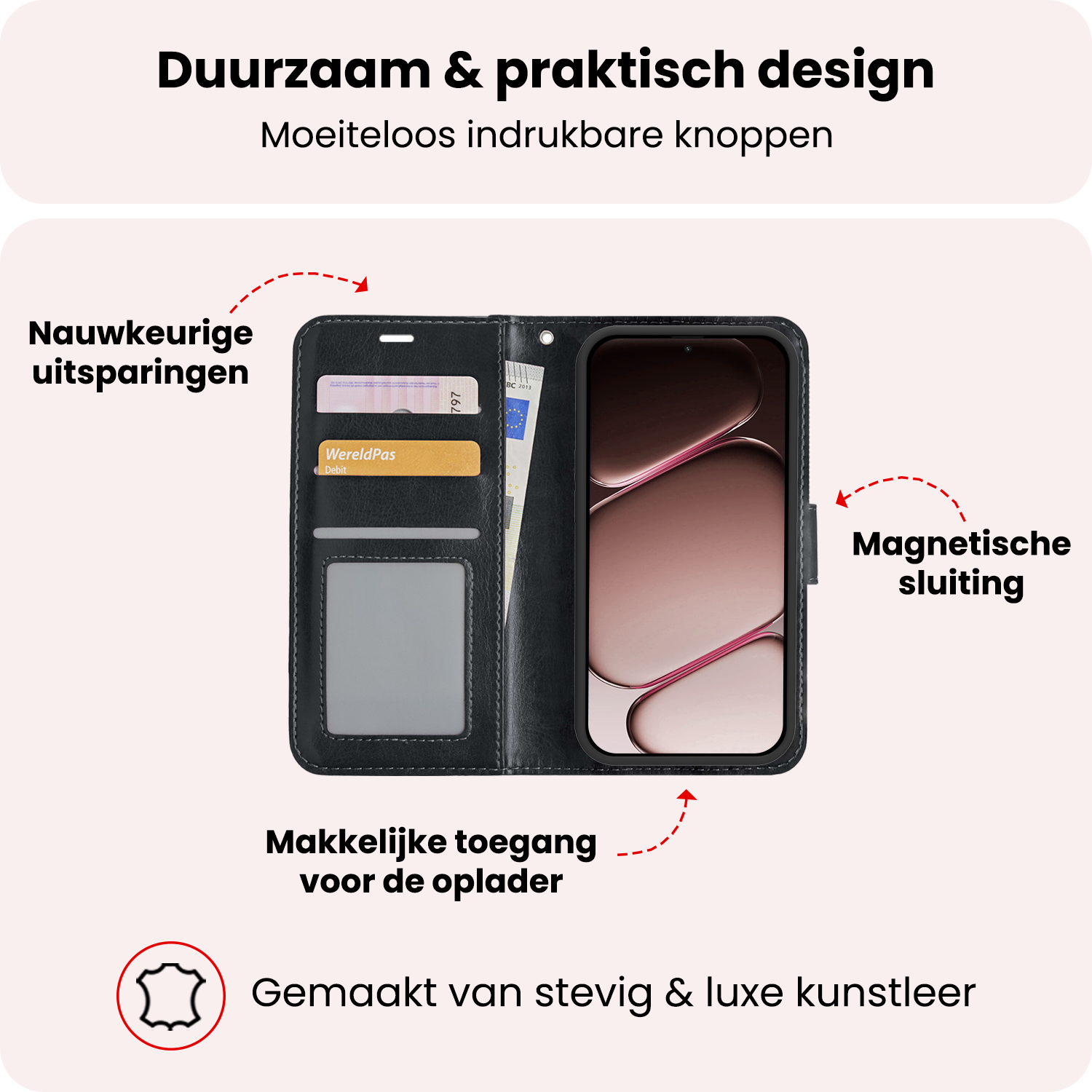 NoXx NoXx OnePlus Nord CE6 Hoesje Bookcase Met 2x Screenprotector - Zwart
