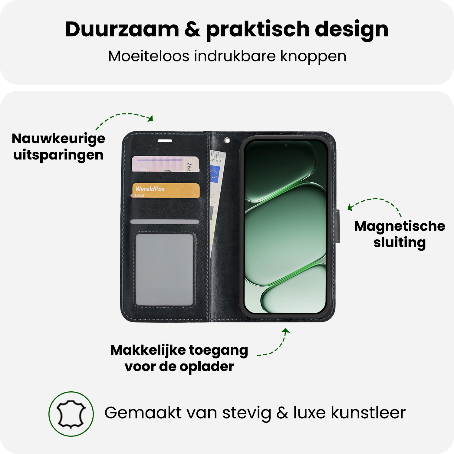 BASEY. BASEY. OnePlus Nord CE6 Hoesje Bookcase - Zwart