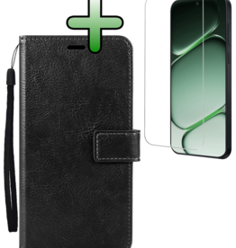 BASEY. BASEY. OnePlus Nord CE6 Hoesje Bookcase Met Screenprotector - Zwart