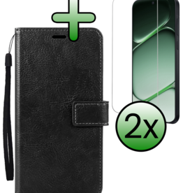 BASEY. BASEY. OnePlus Nord CE6 Hoesje Bookcase Met 2x Screenprotector - Zwart