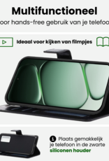 BASEY. BASEY. OnePlus Nord CE6 Hoesje Bookcase Met 2x Screenprotector - Zwart