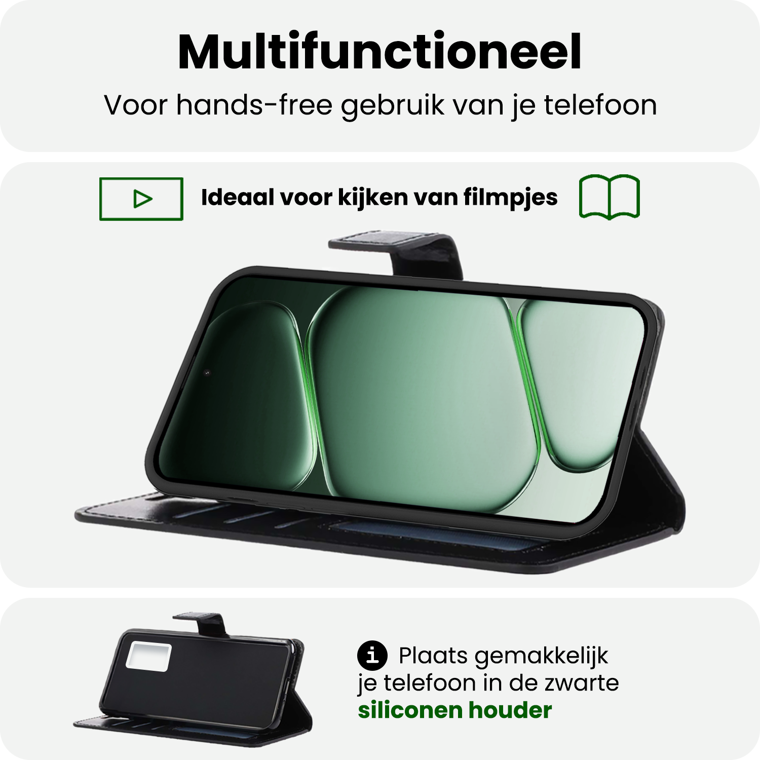 BASEY. BASEY. OnePlus Nord CE6 Hoesje Bookcase Met 2x Screenprotector - Zwart