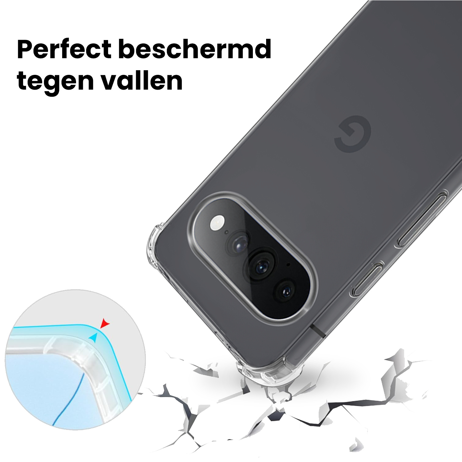 BASEY. BASEY. Google Pixel 11 Pro XL Hoesje Shockproof - Transparant - 2 PACK