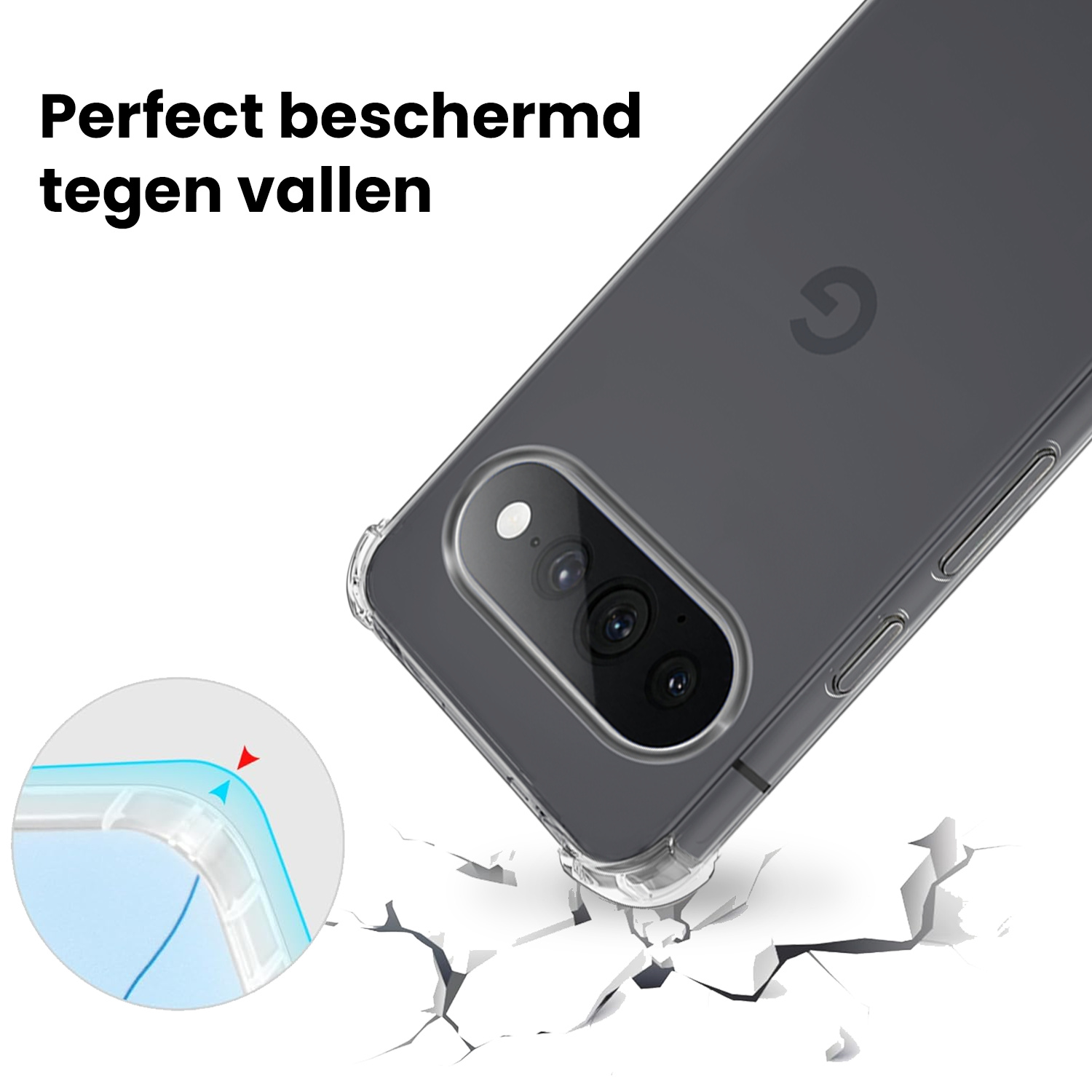 Nomfy Nomfy Google Pixel 11 Pro XL Hoesje Shockproof Met Screenprotector