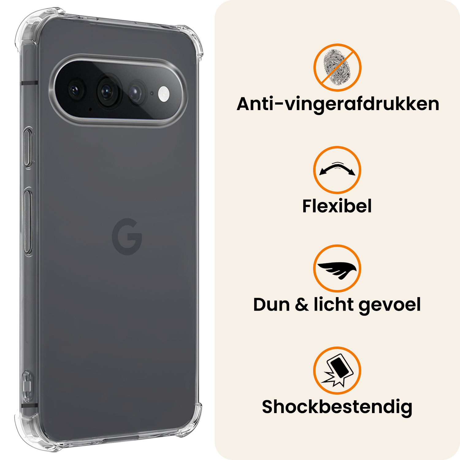 Nomfy Nomfy Google Pixel 11 Pro XL Hoesje Shockproof Met 2x Screenprotector