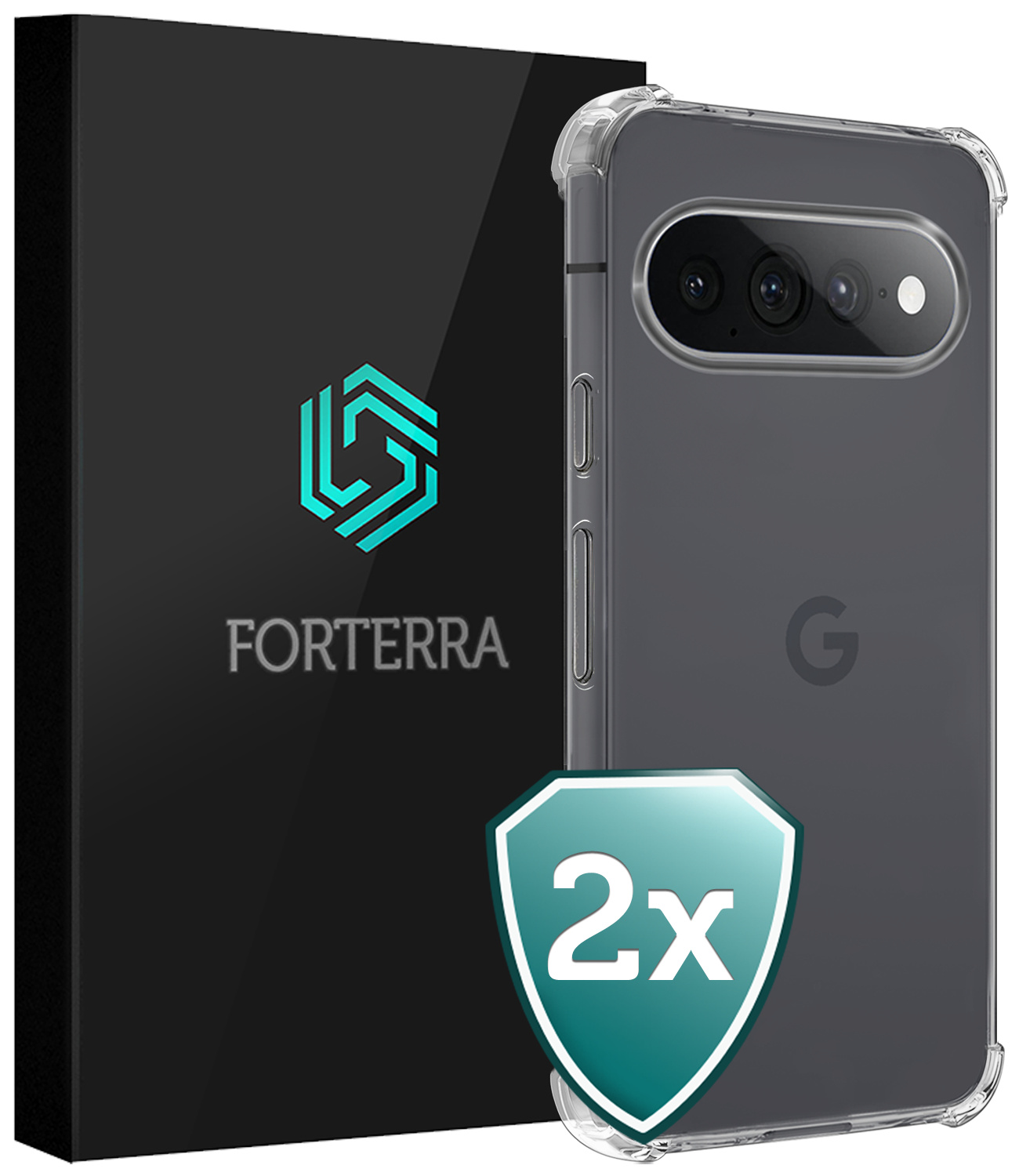 Forterra Forterra Google Pixel 11 Pro XL Hoesje Shockproof - Transparant - 2 PACK