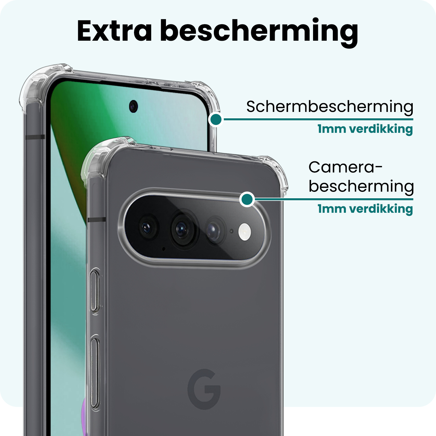 Forterra Forterra Google Pixel 11 Pro XL Hoesje Shockproof - Transparant - 2 PACK