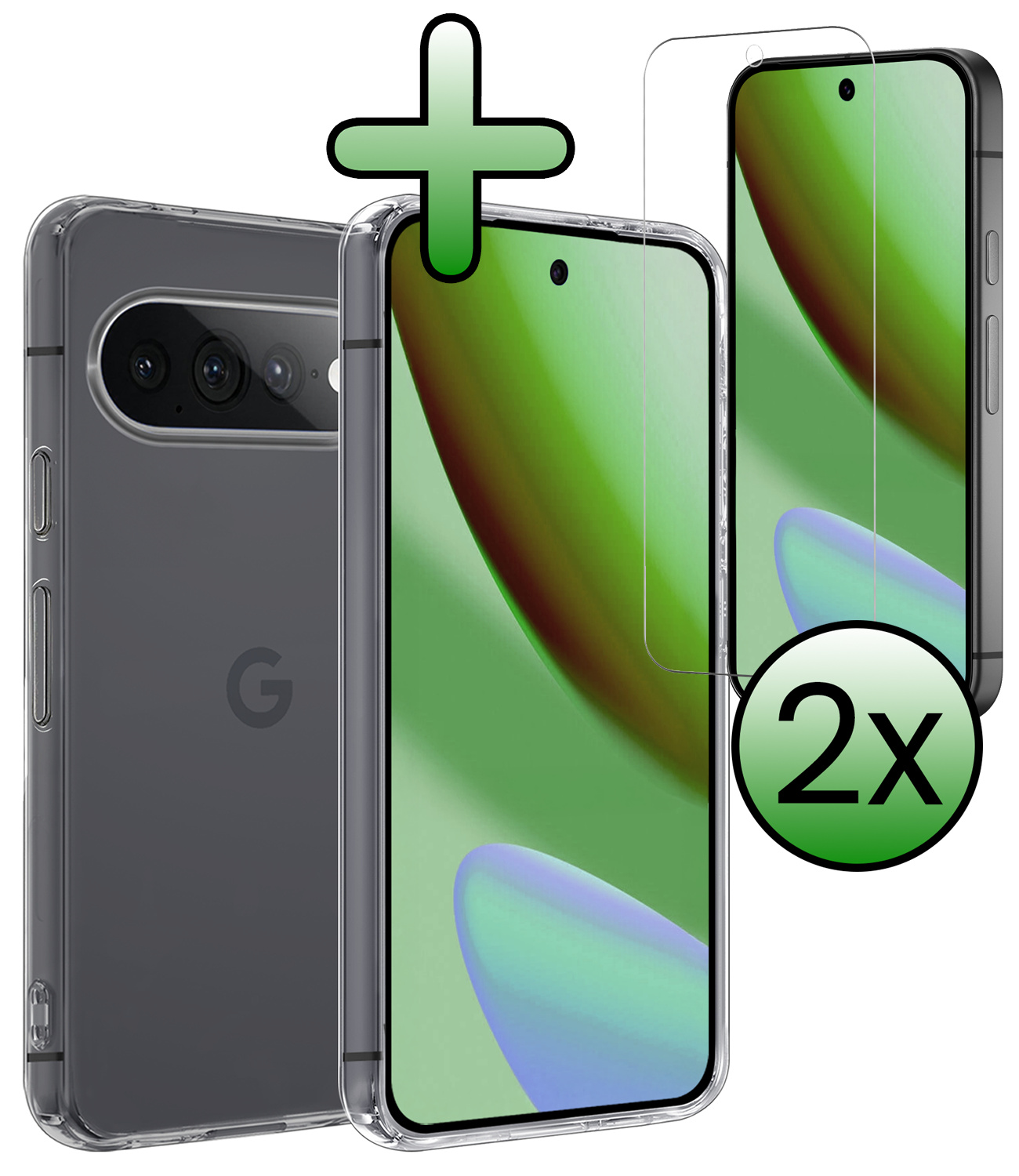 BASEY. BASEY. Google Pixel 11 Pro XL Hoesje Siliconen Met 2x Screenprotector - Transparant