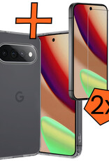 Nomfy Nomfy Google Pixel 11 Pro XL Hoesje Siliconen Met 2x Screenprotector - Transparant