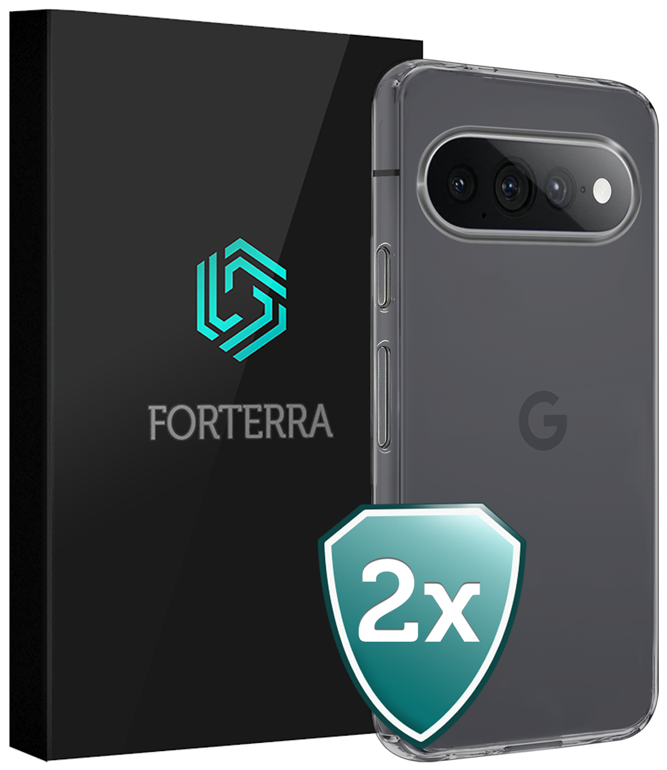 Forterra Forterra Google Pixel 11 Pro XL Hoesje Siliconen - Transparant - 2 PACK