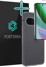 Forterra Forterra Google Pixel 11 Pro XL Hoesje Siliconen Met Screenprotector - Transparant