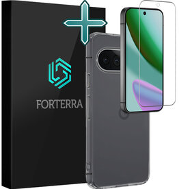 Forterra Forterra Google Pixel 11 Pro XL Hoesje Siliconen Met Screenprotector - Transparant
