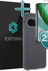 Forterra Forterra Google Pixel 11 Pro XL Hoesje Siliconen Met 2x Screenprotector - Transparant