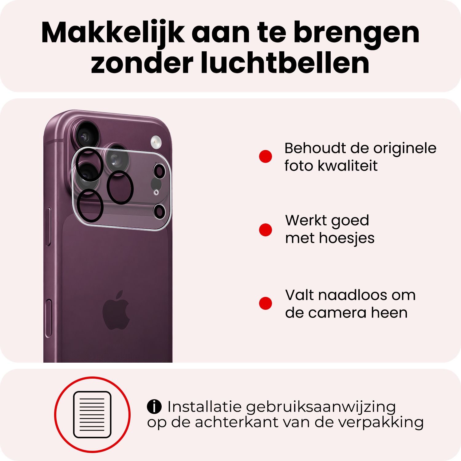 NoXx NoXx iPhone 18 Pro Max Camera Screenprotector - 3 PACK