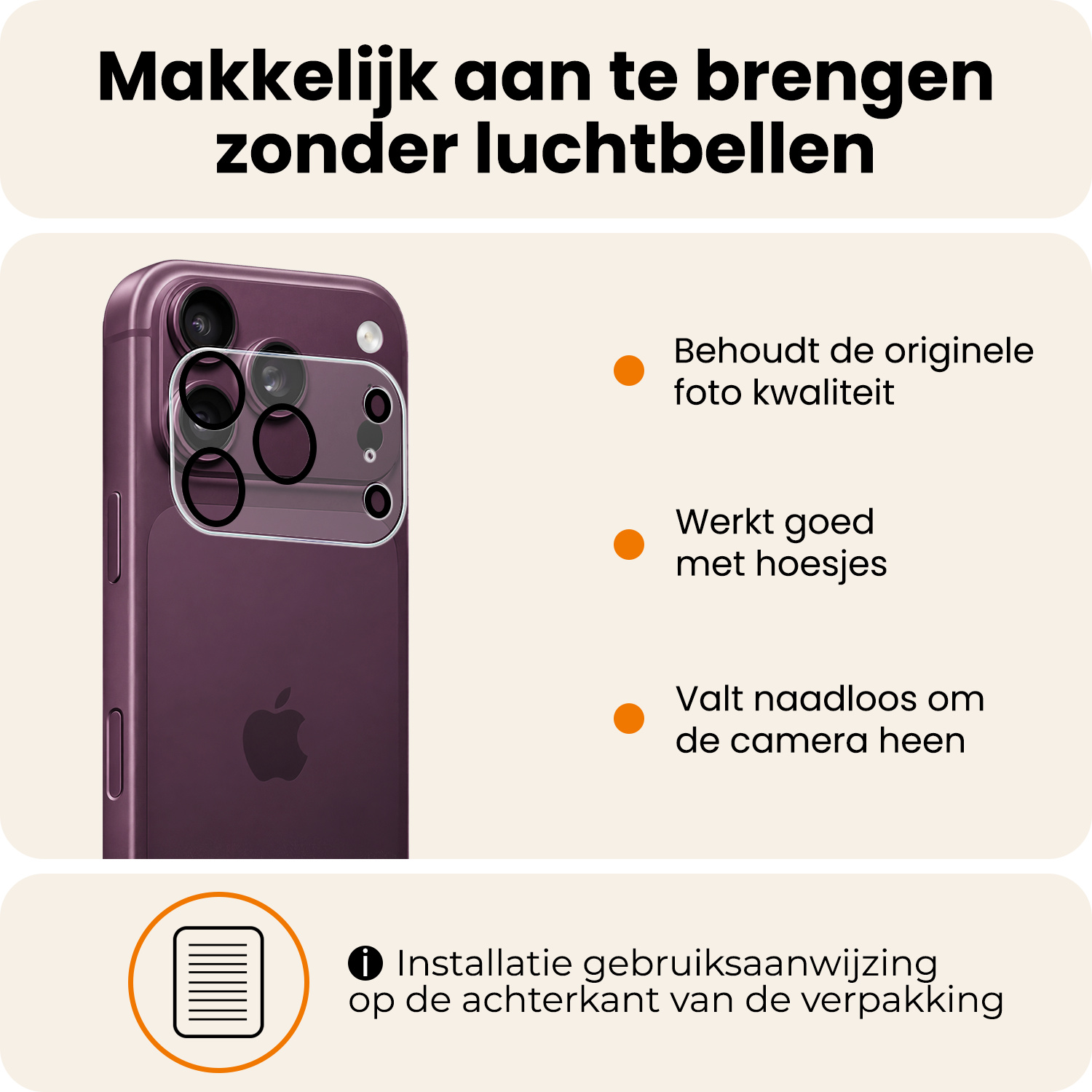 Nomfy Nomfy iPhone 18 Pro Max Camera Screenprotector - 2 PACK