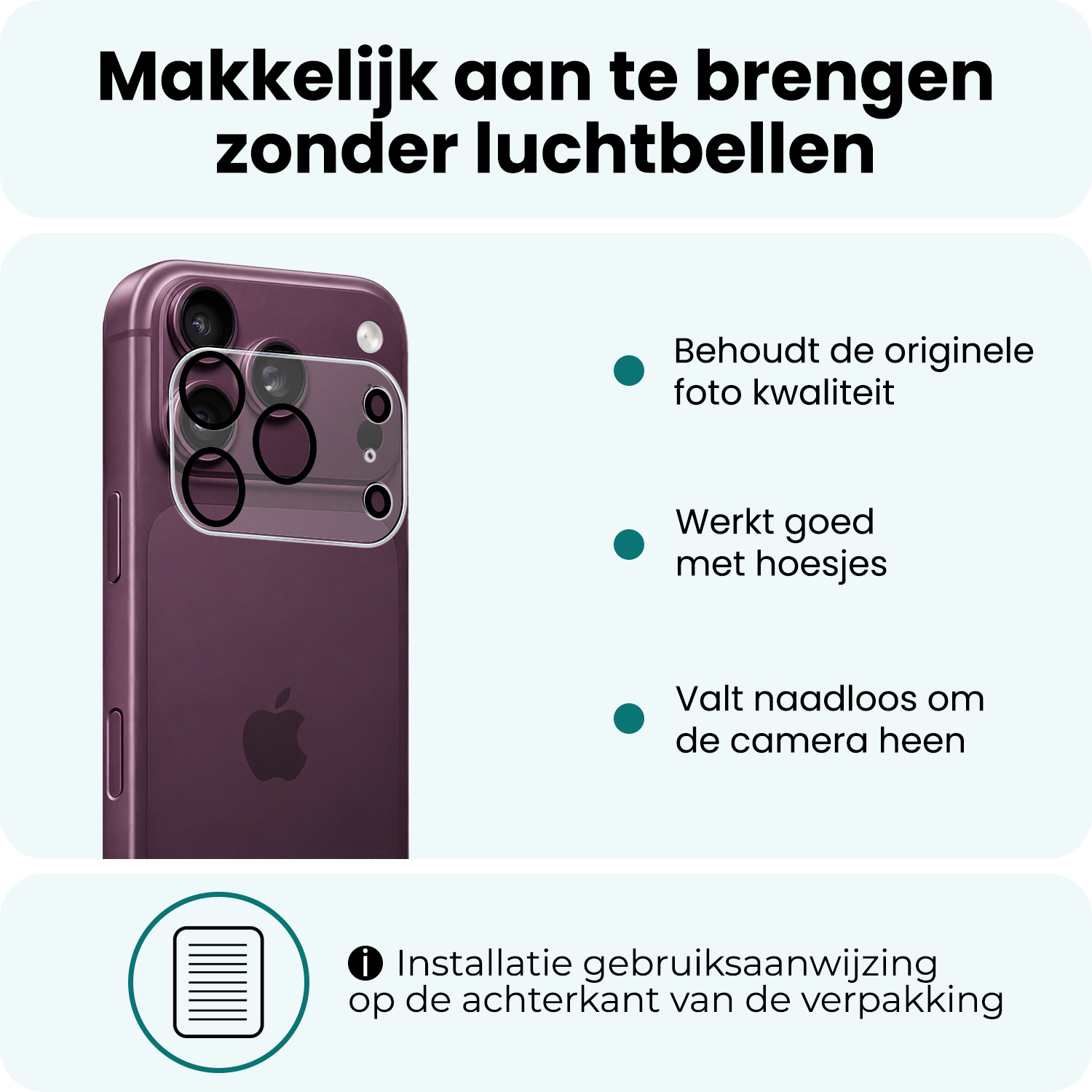 Forterra Forterra iPhone 18 Pro Max Camera Screenprotector - 3 PACK