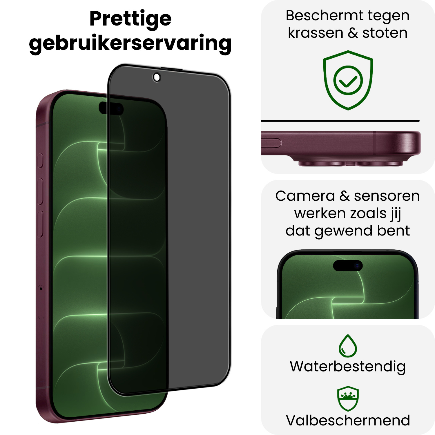 BASEY. BASEY. iPhone 18 Pro Screenprotector Glas Privacy - 2 PACK