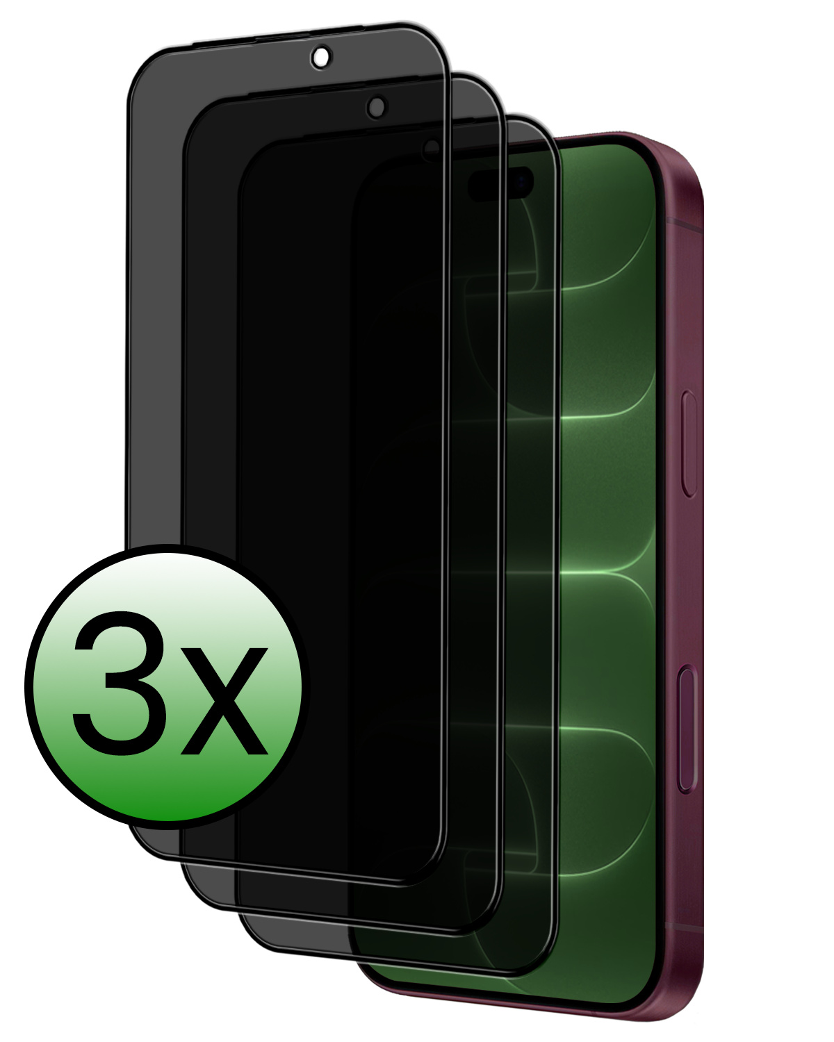 BASEY. BASEY. iPhone 18 Pro Screenprotector Glas Privacy - 3 PACK