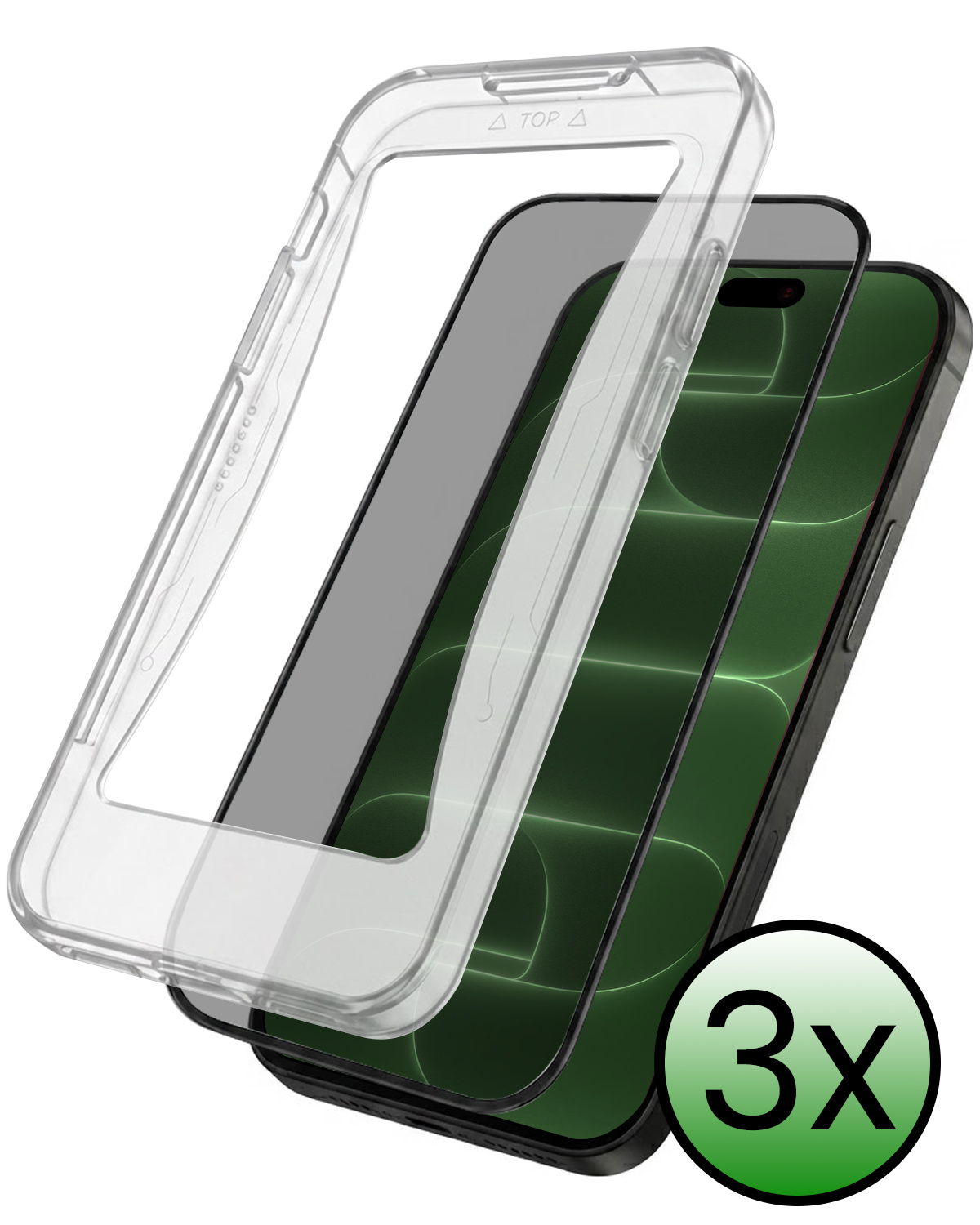 BASEY. BASEY. iPhone 18 Pro Hybrid Privacy Screenprotector - 3 PACK