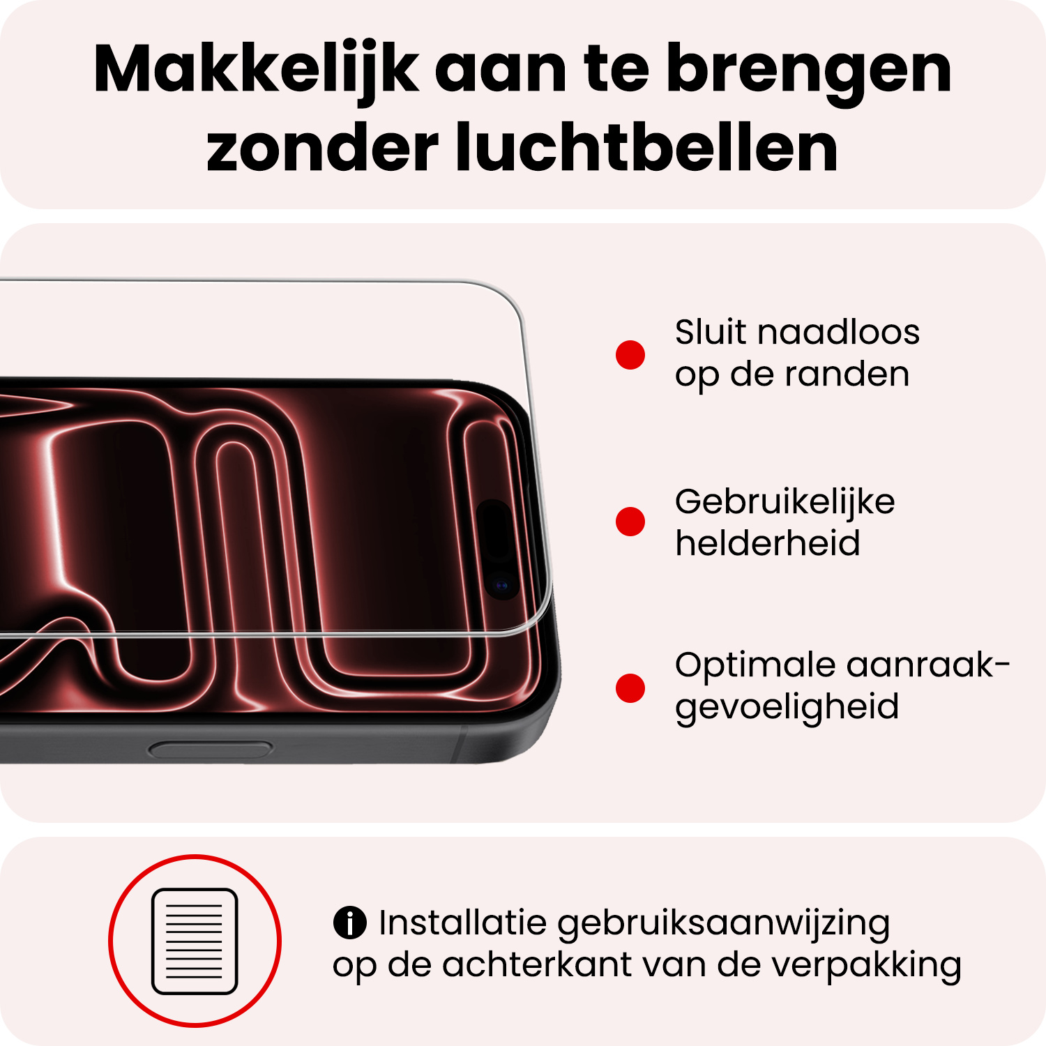 NoXx NoXx iPhone 18 Pro Max Screenprotector Glas Met Dichte Notch