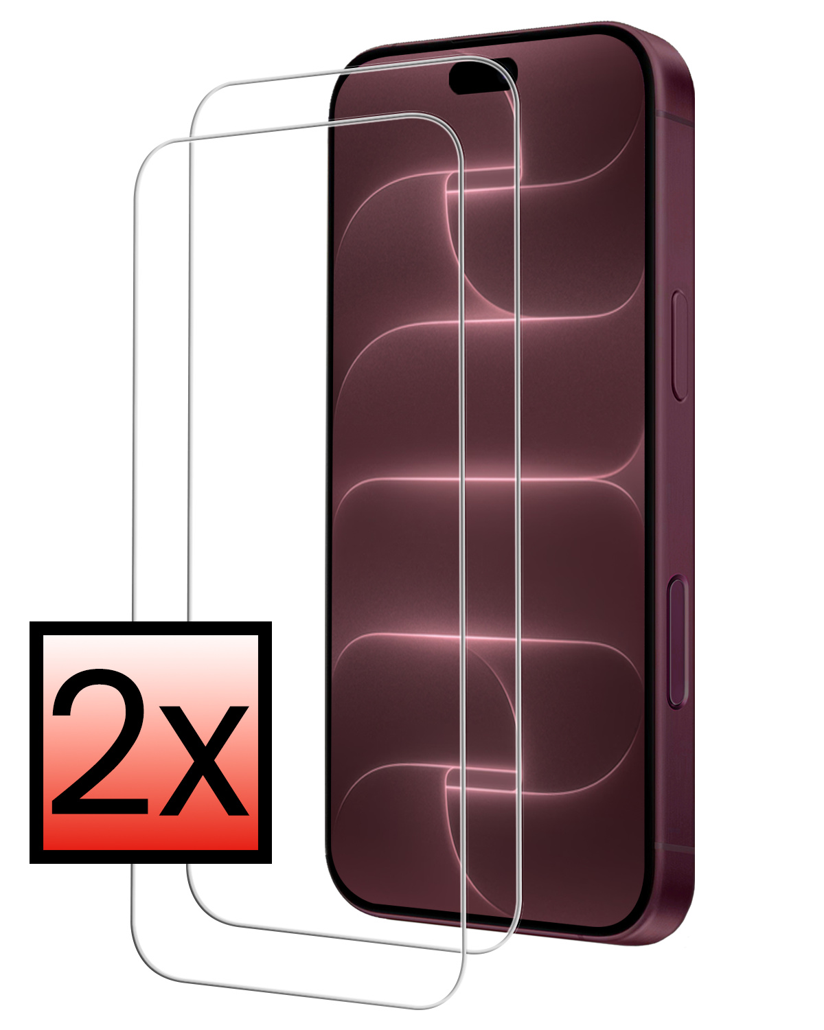 NoXx NoXx iPhone 18 Pro Max Screenprotector Glas Met Dichte Notch - 2 PACK